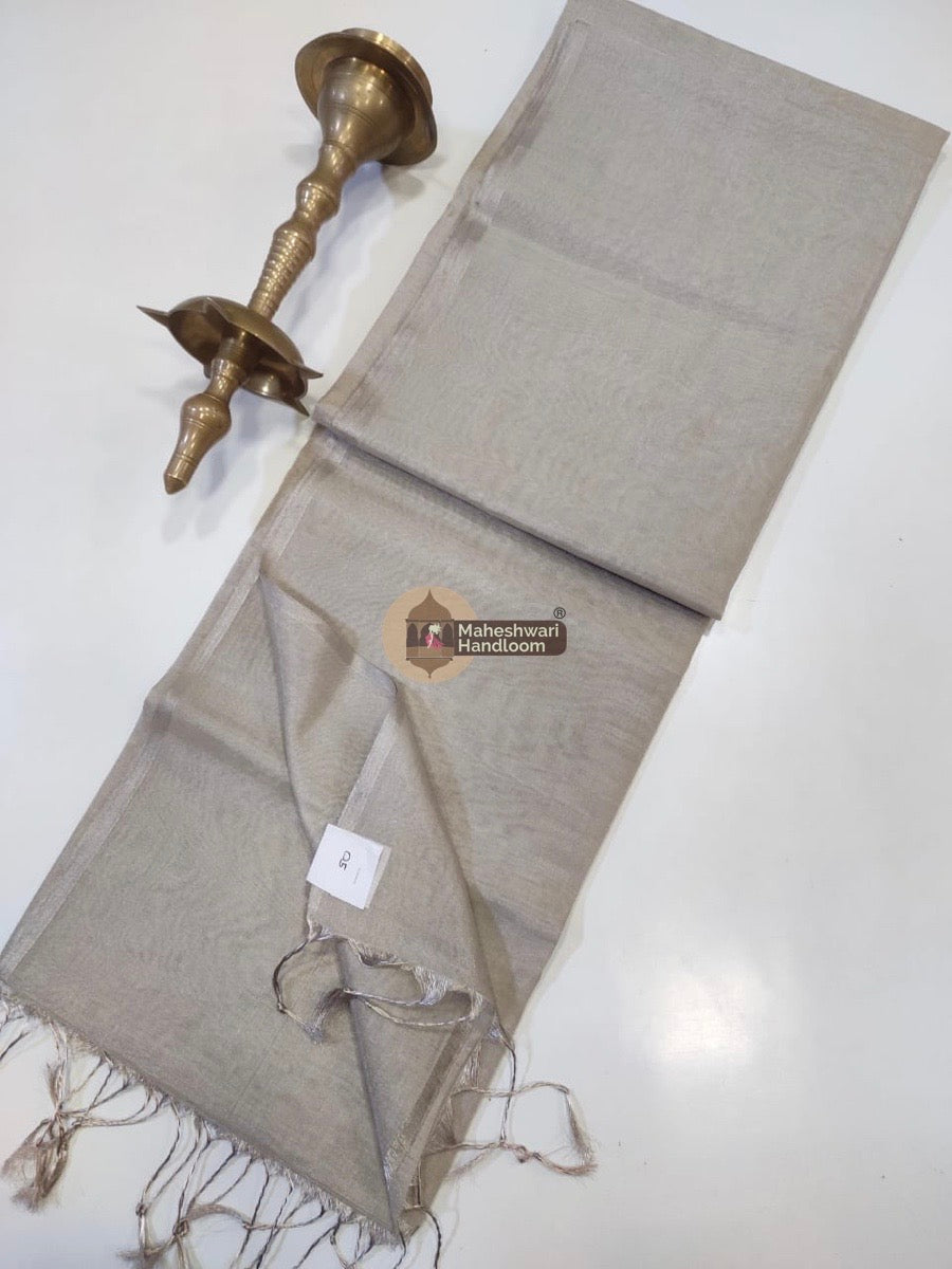 Exclusive Off White Maheshwari Full Silver Tissue Sarees 13