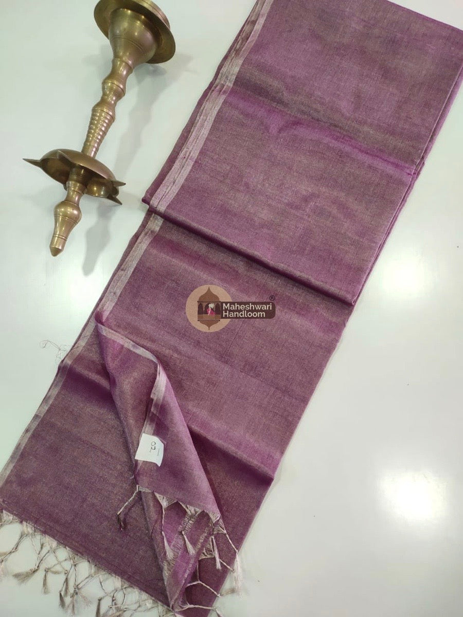 Exclusive Magenta Maheshwari Full Silver Tissue Sarees 11