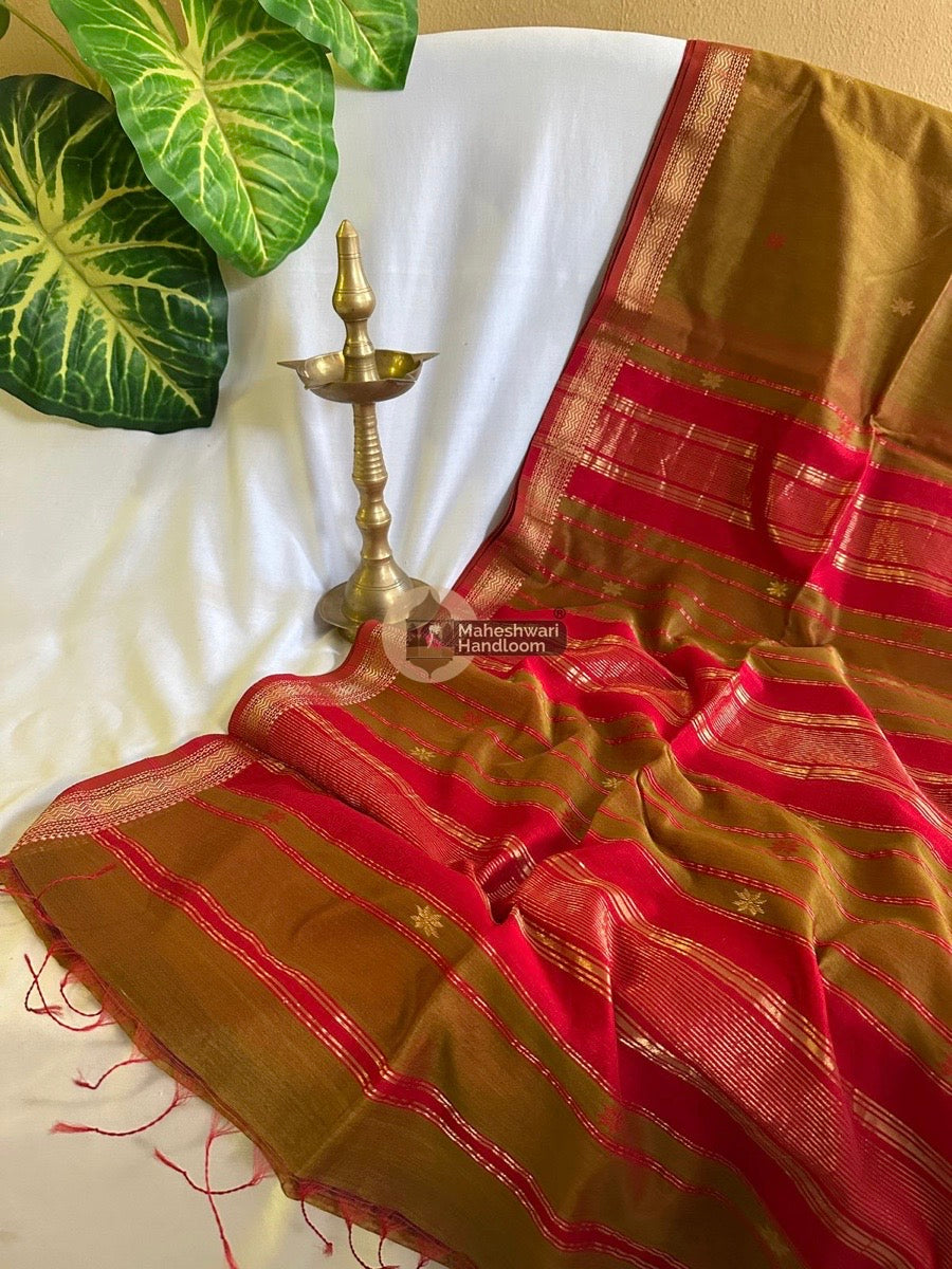 Maheshwari Green Zari Butti Saree 012