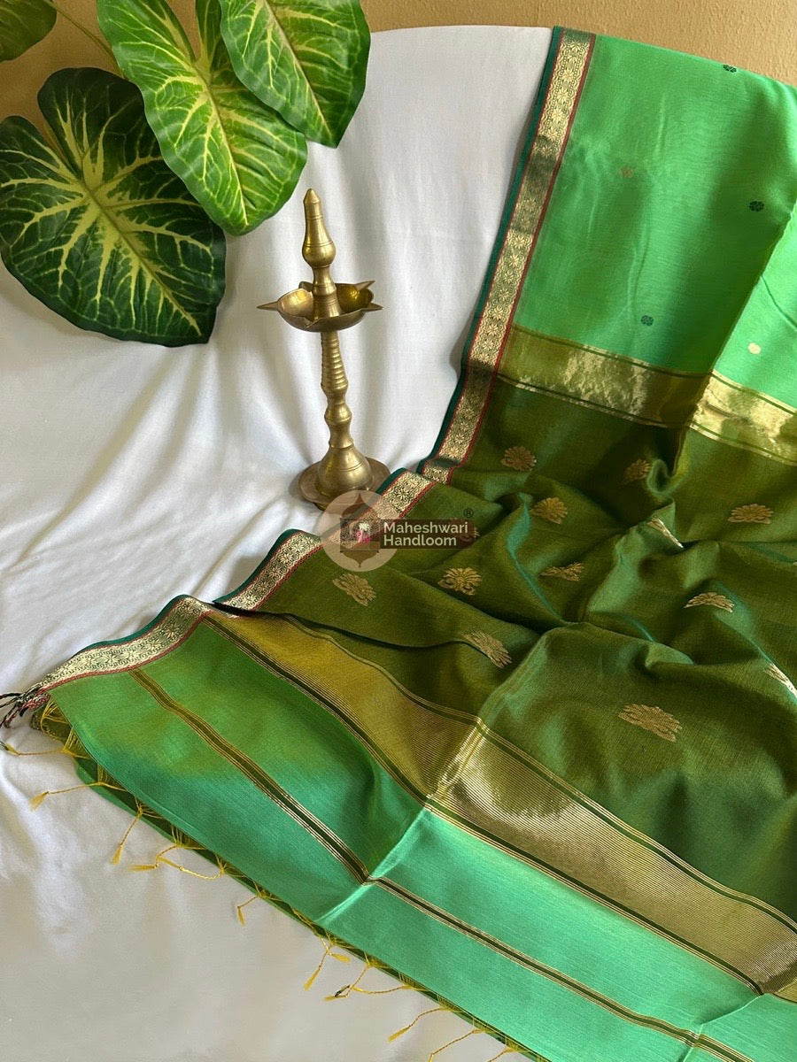Maheshwari Green Butta-Butti Saree 011