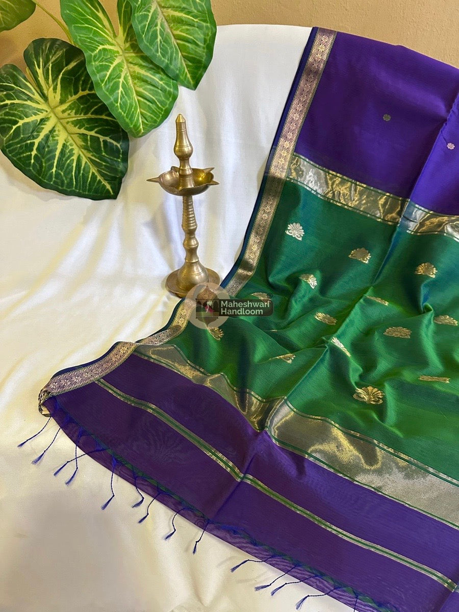 Maheshwari Purple Butta-Butti Saree 013