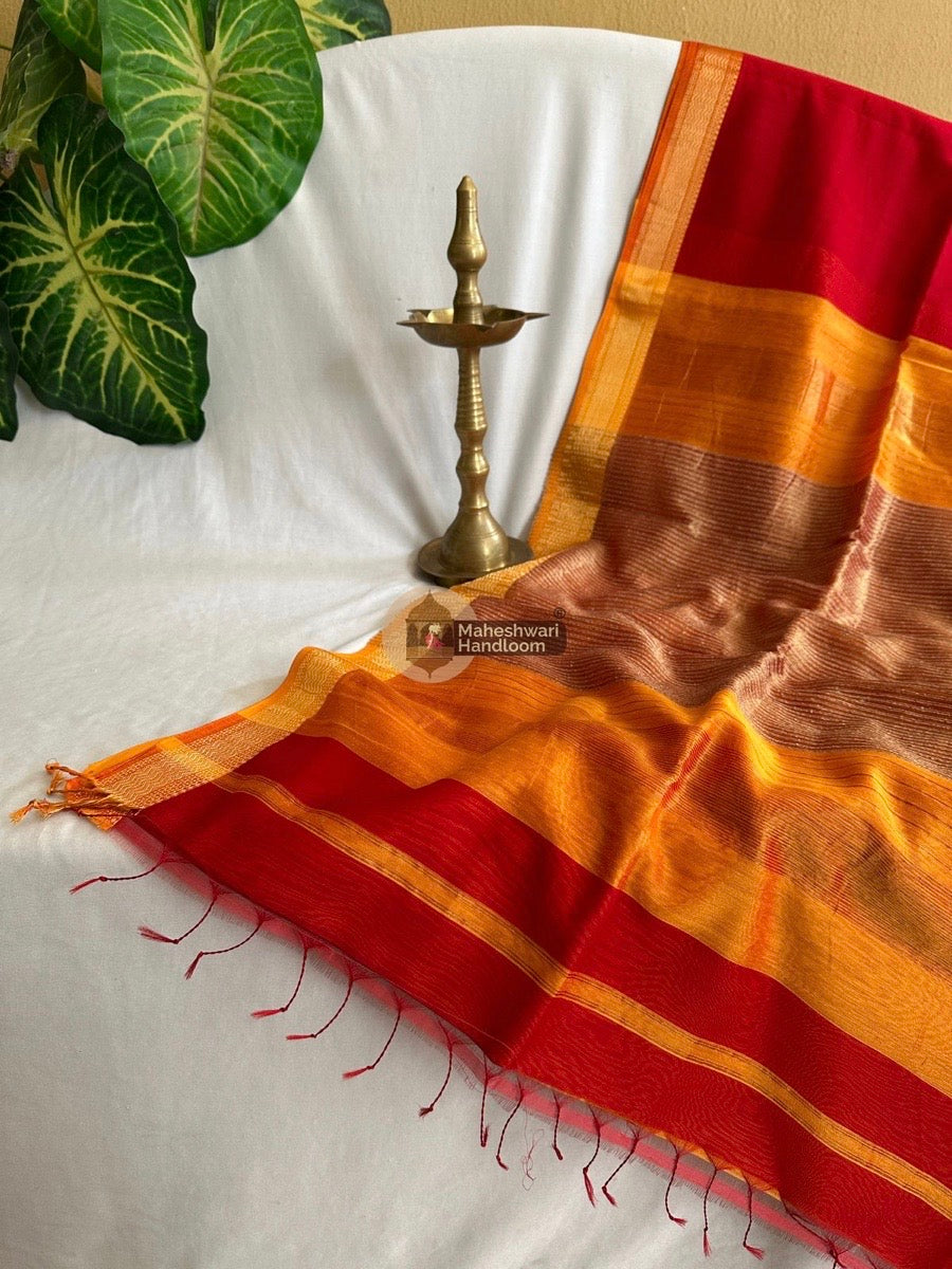 Maheshwari Red Gicha Pallu Saree 010