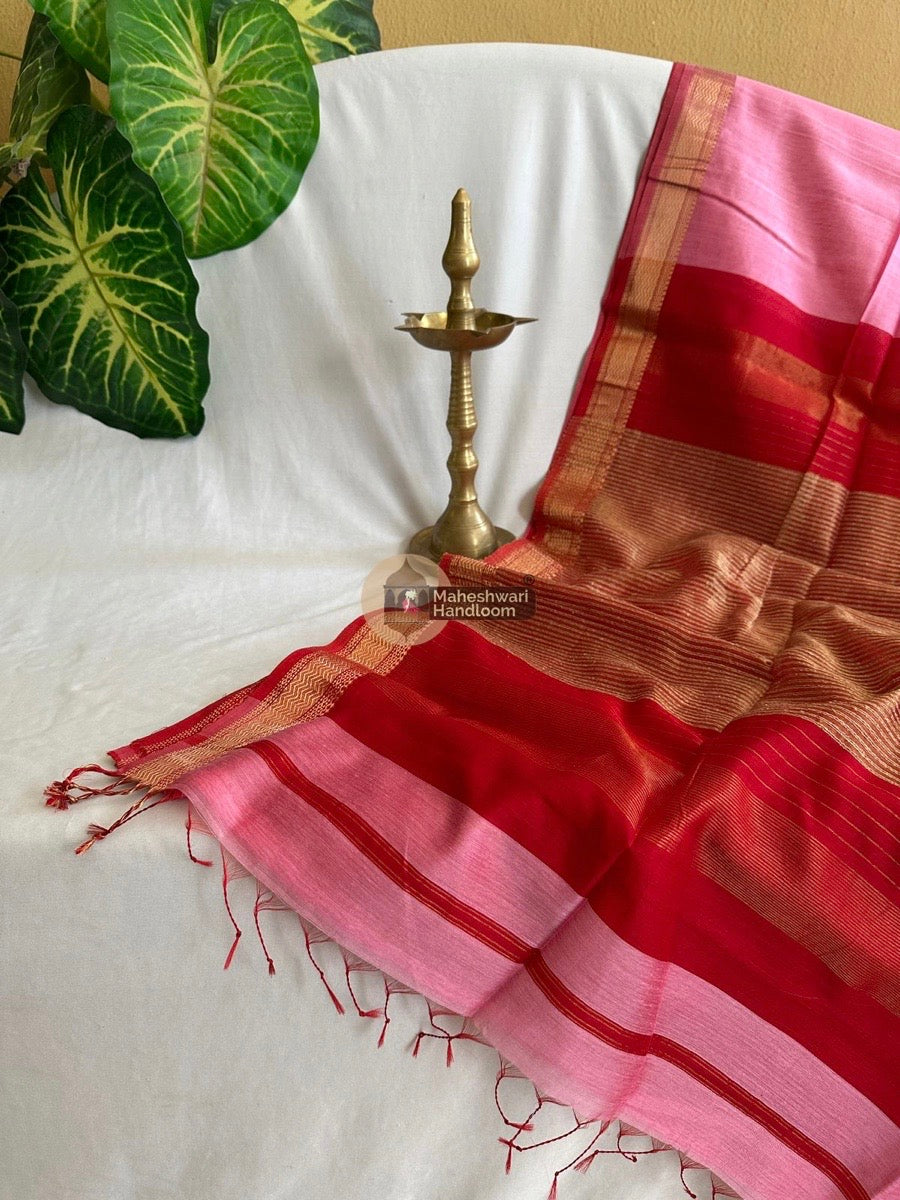 Maheshwari Pink Gicha Pallu Saree 023