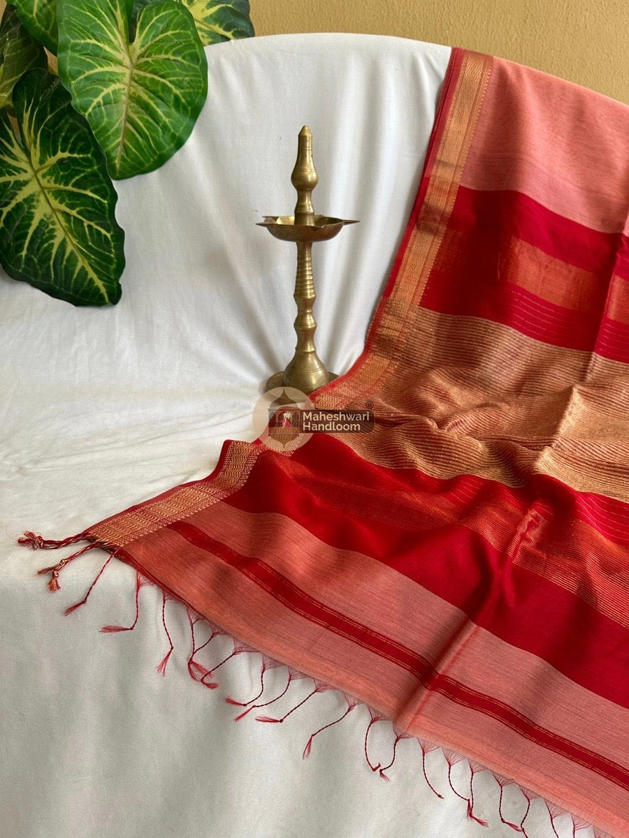 Maheshwari Peach Gicha Pallu Saree 016