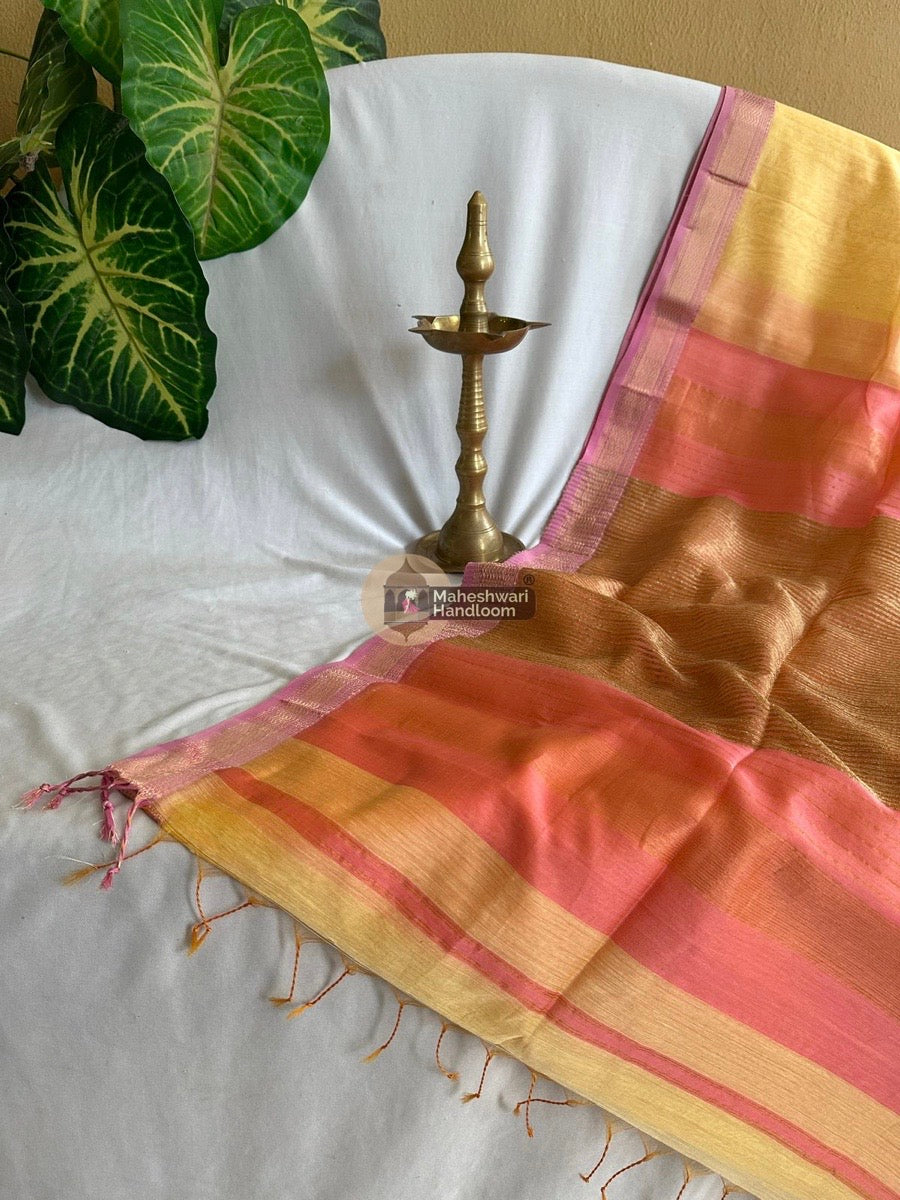 Maheshwari Light Yellow Gicha Pallu Saree 024