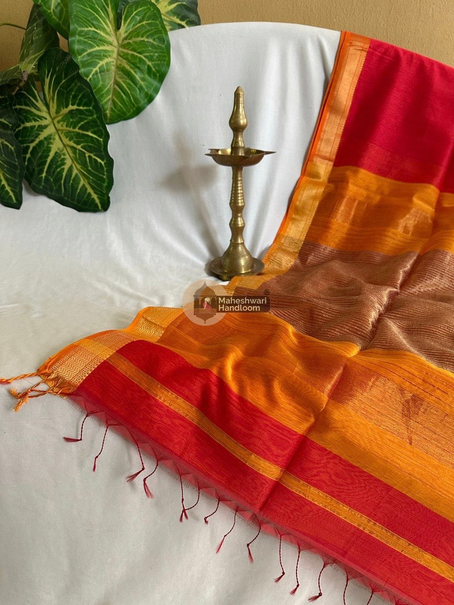 Maheshwari Red Gicha Pallu Saree 014