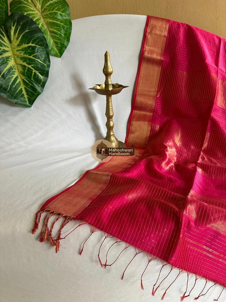 Rani Pink Zari Checks Saree 0102