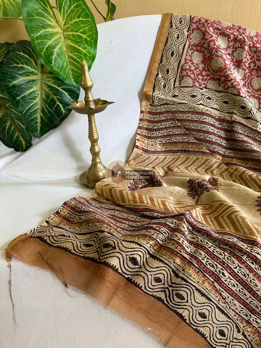 Onion Pink Chanderi Silk Saree 02