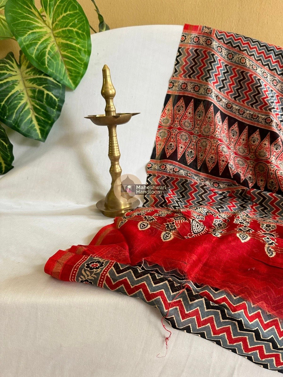 Grey Chanderi Silk Saree 06