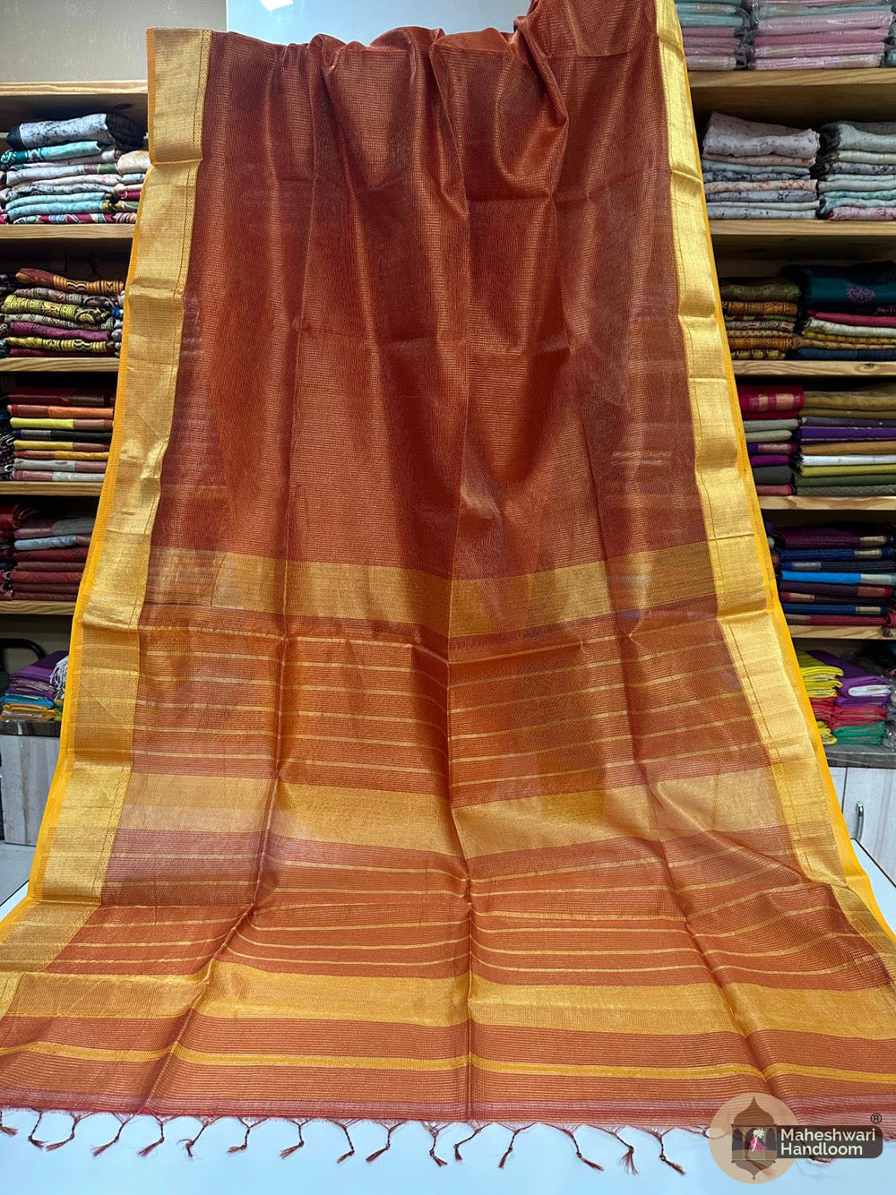 Maheshwari Tissue Checks Sarees