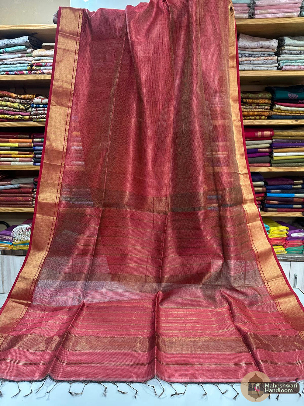 Maheshwari Tissue Checks Sarees