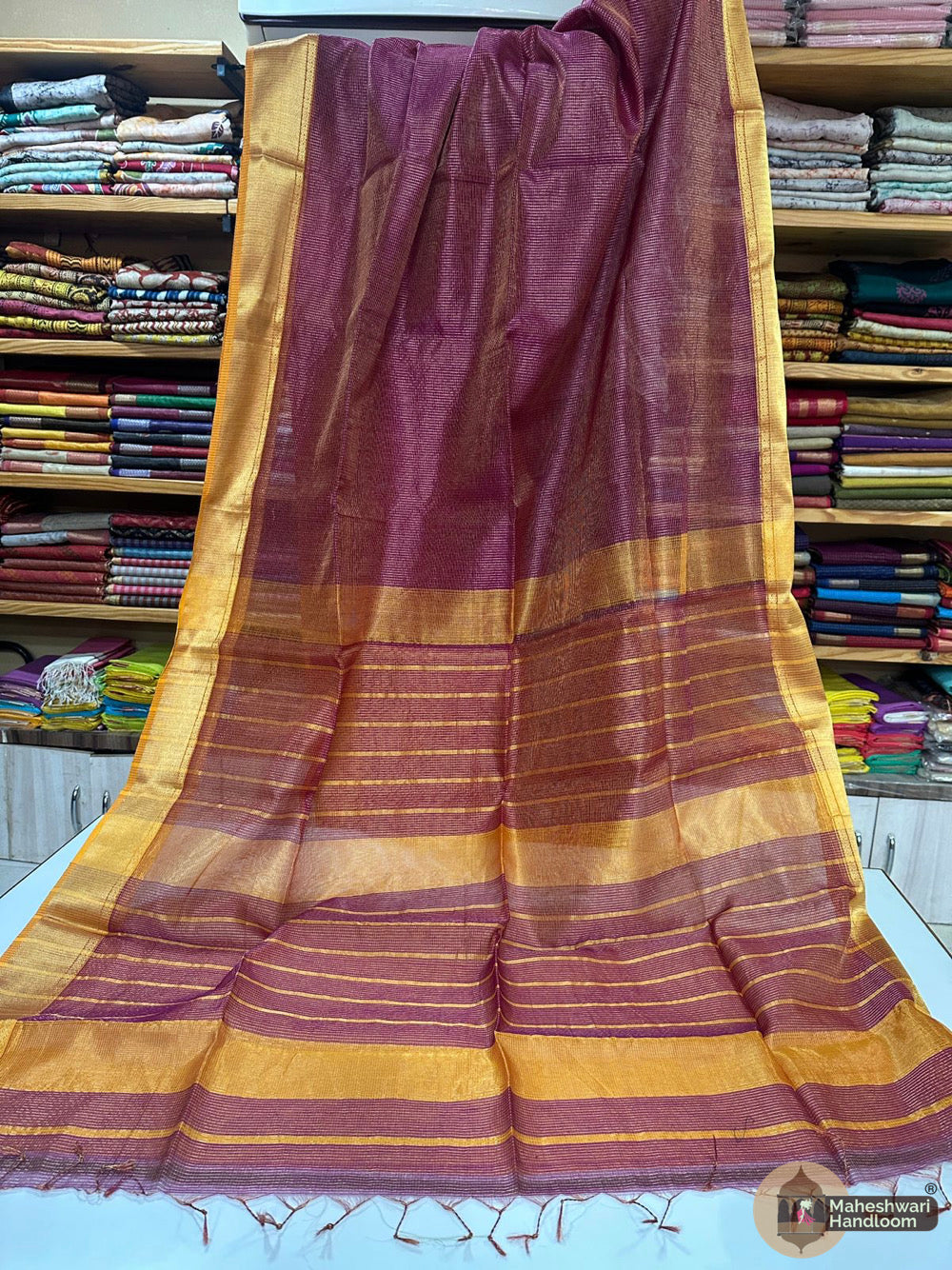 Maheshwari Tissue Checks Sarees