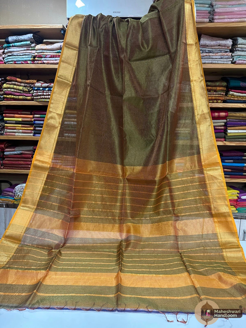 Maheshwari Tissue Checks Sarees
