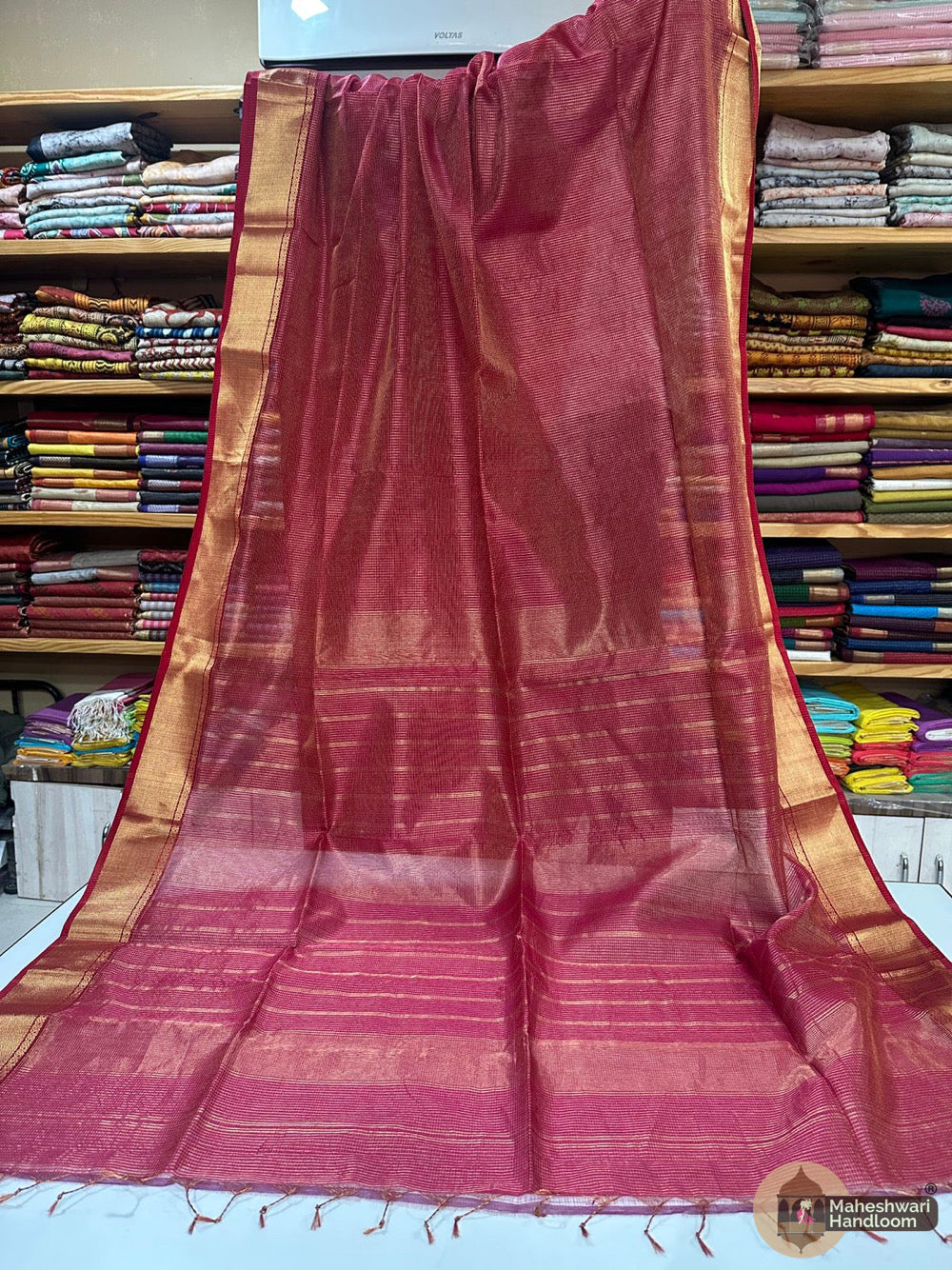 Maheshwari Tissue Checks Sarees