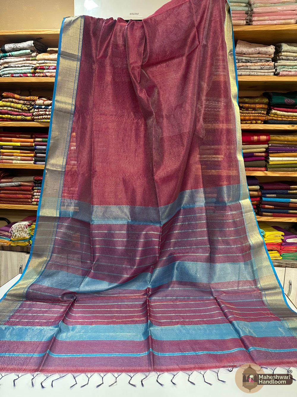 Maheshwari Tissue Checks Sarees
