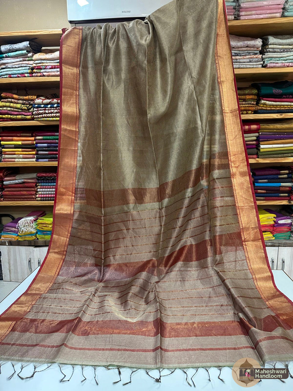 Maheshwari Tissue Checks Sarees