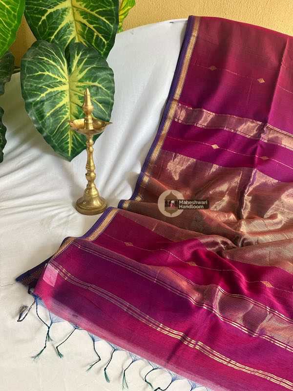 Maheshwari Lining Buti Sarees