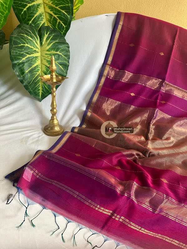 Maheshwari Lining Buti Sarees