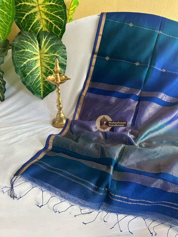 Maheshwari Lining Buti Sarees