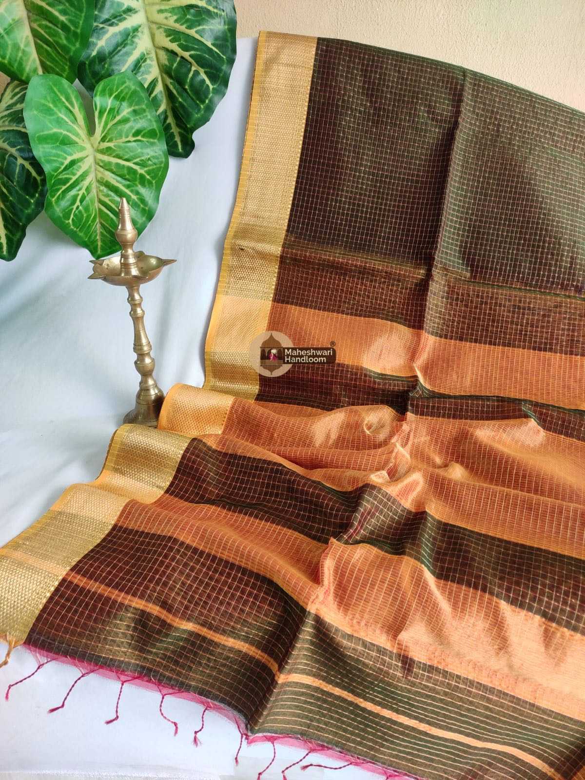 Green Zari Checks Saree 0156 