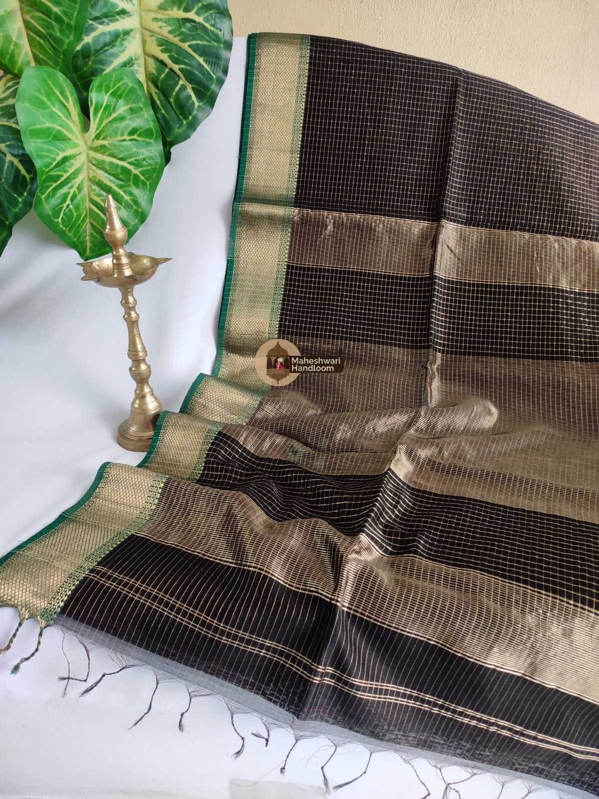 Black Zari Checks Saree 0161
