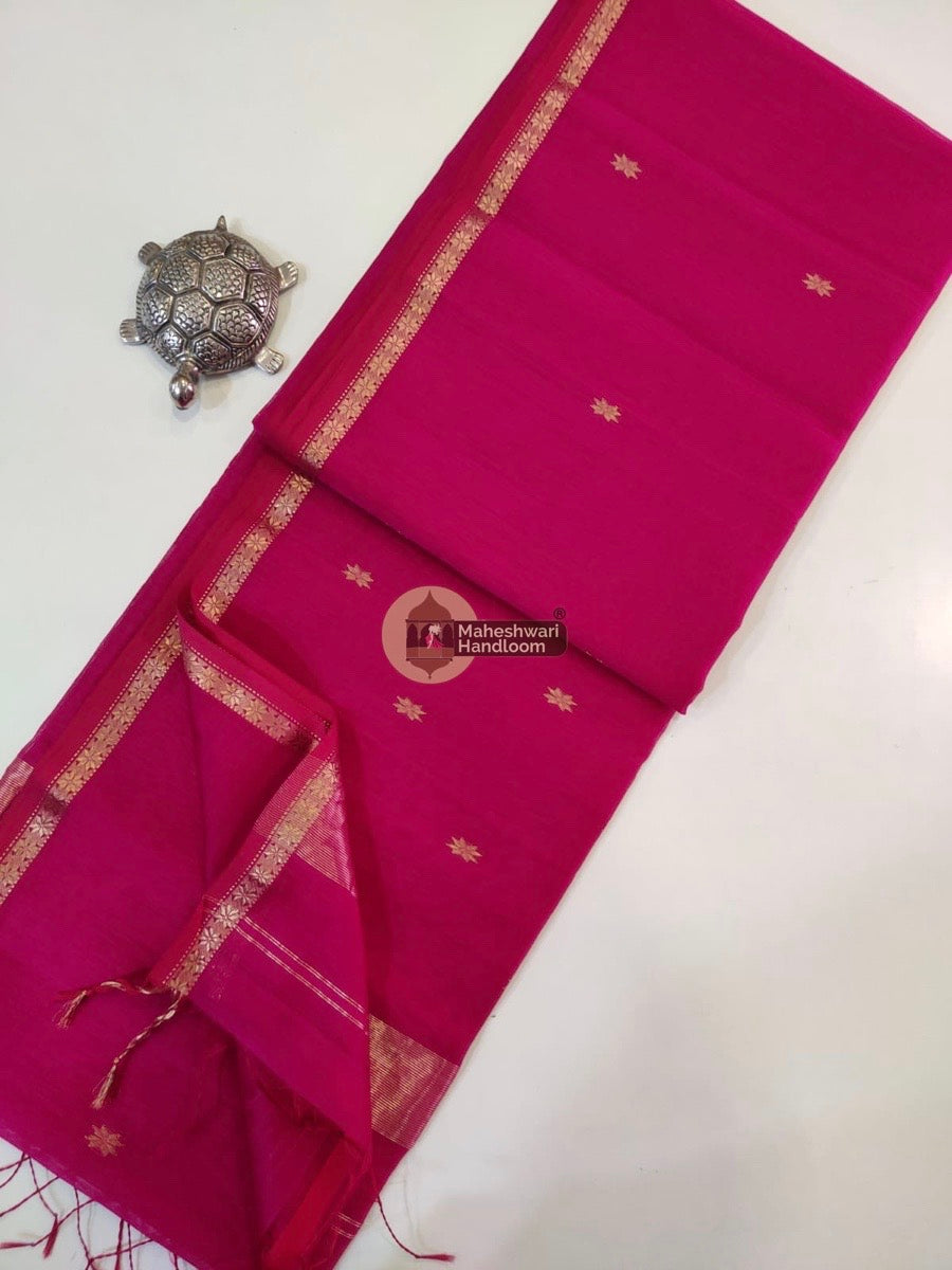 Maheshwari Rani Pink Zari Butti Saree 010