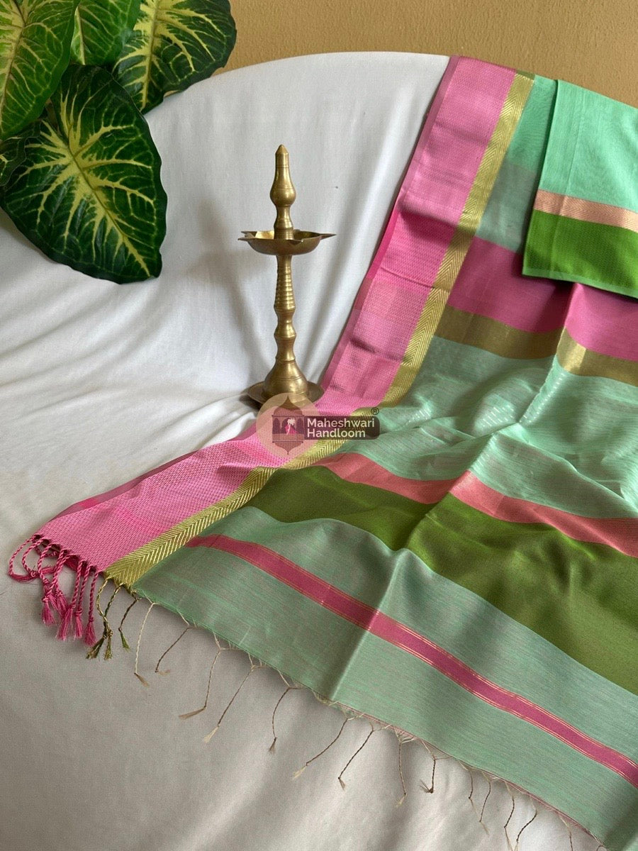 Sea Green Ganga Jamuna Border Saree 010