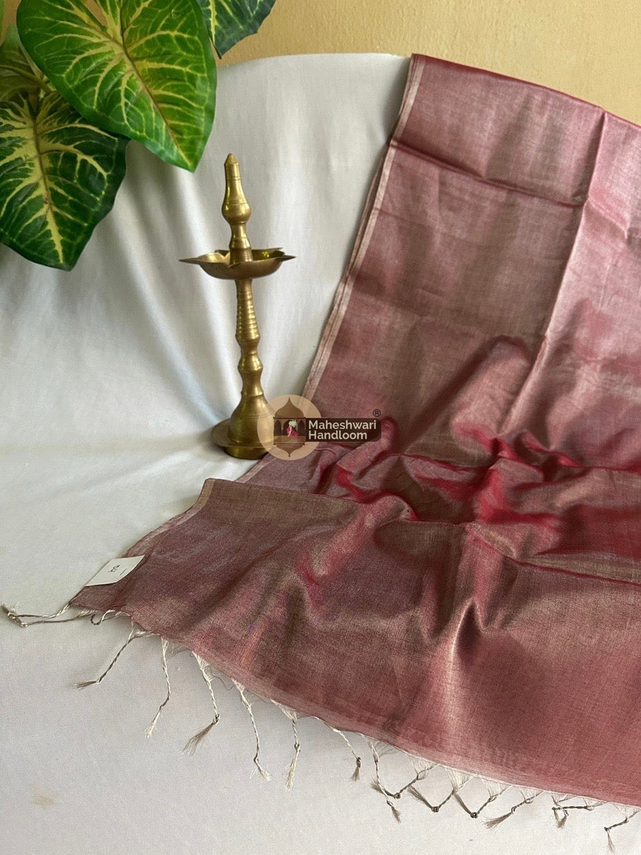 Exclusive Maroon Maheshwari Full Silver Tissue Sarees 03