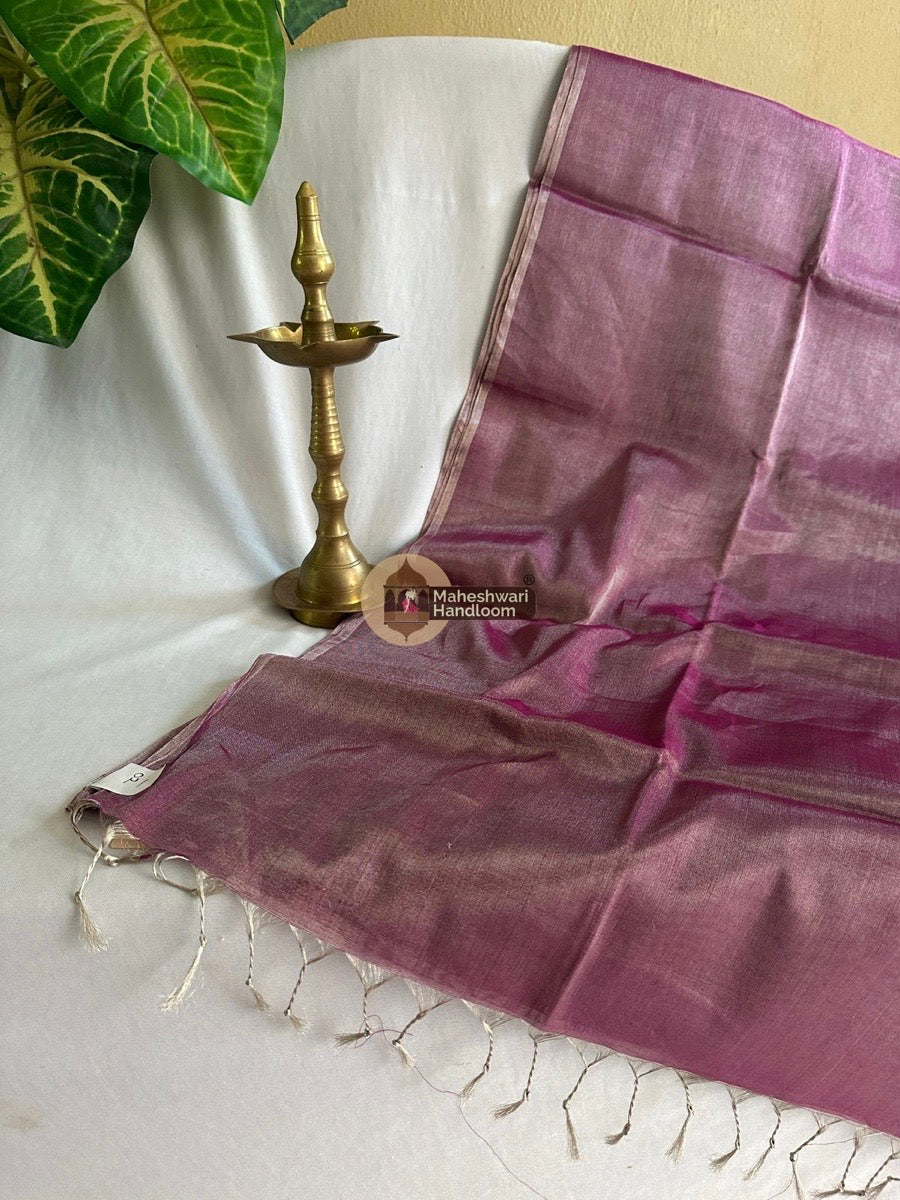 Exclusive Magenta Maheshwari Full Silver Tissue Sarees 11