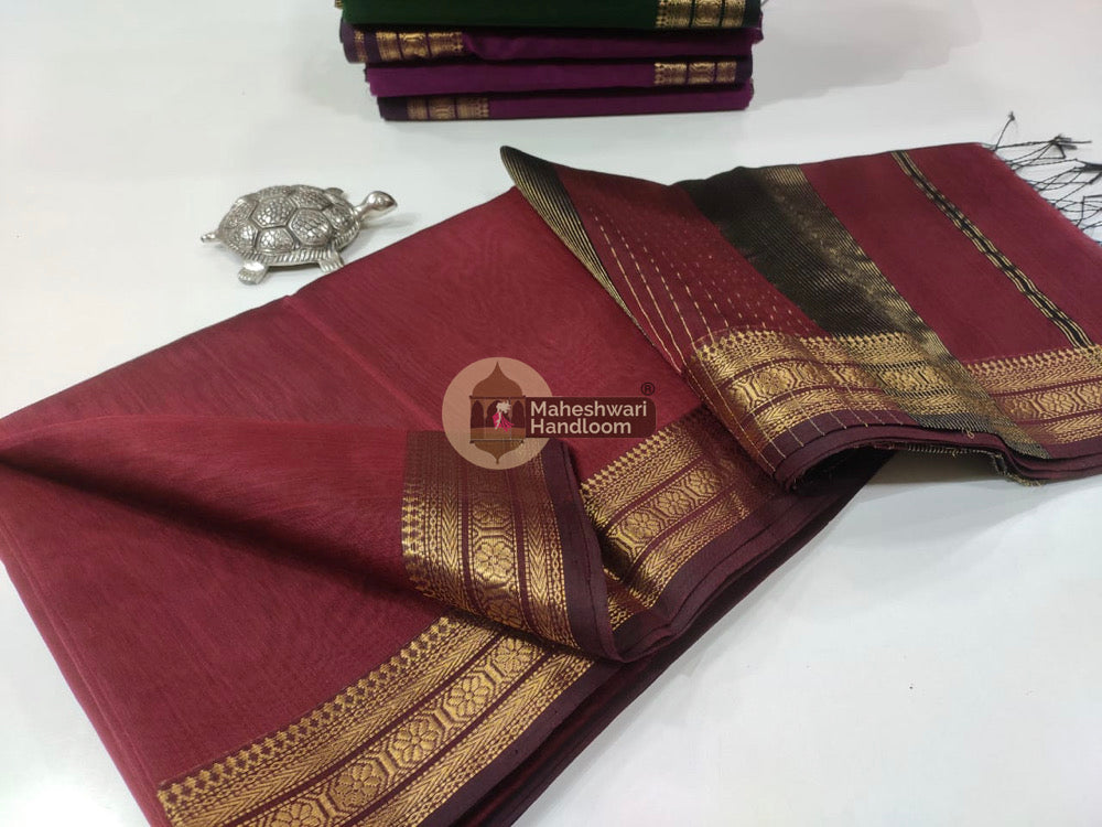 Maheshwari Traditional Zari Border Sarees
