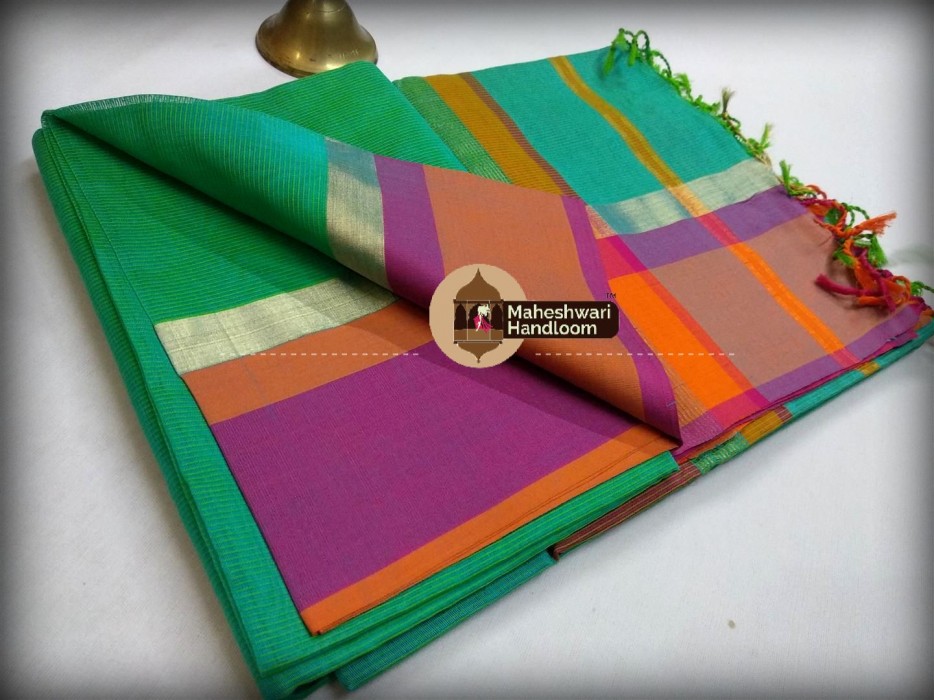 Maheshwari Firozi Ganaga Jamuna Saree