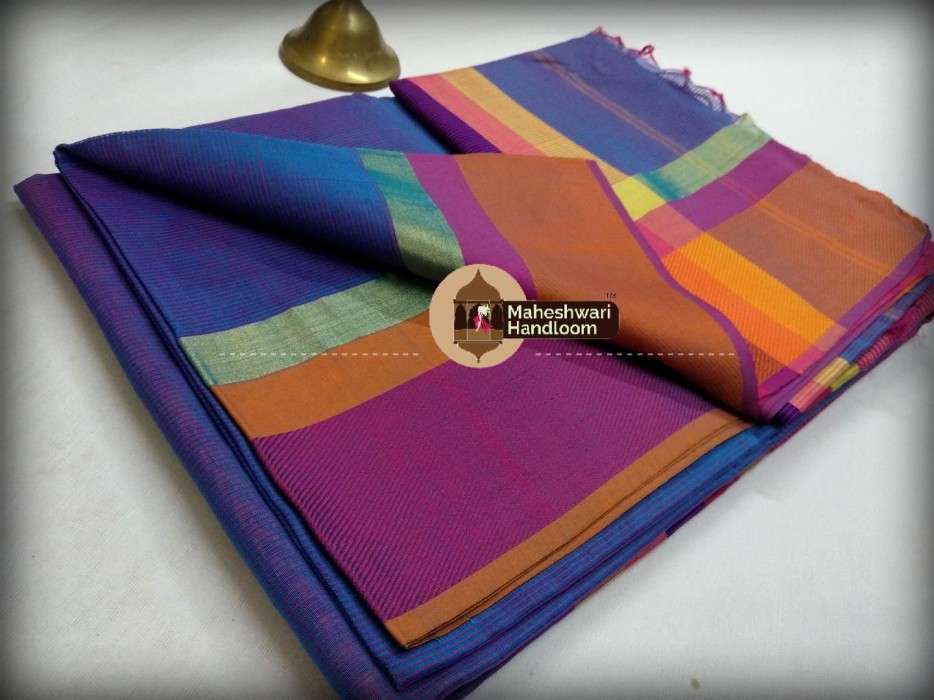 Maheshwari  Sea Blue Ganaga Jamuna Saree