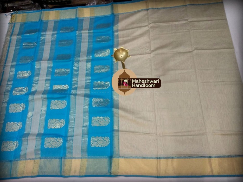 Maheshwari Tusser  Buta Pallu Saree