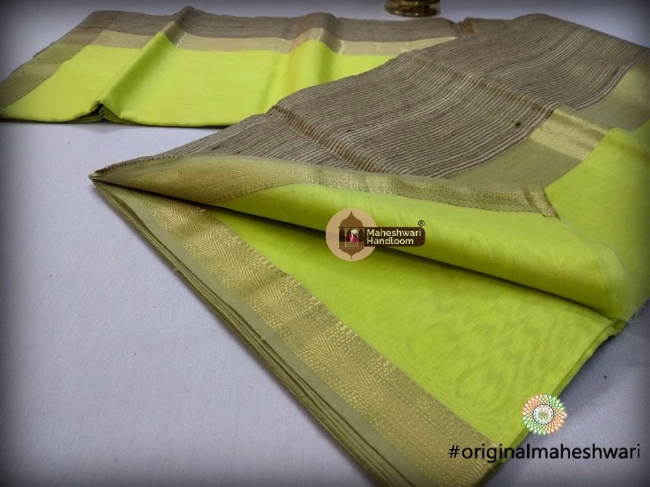 Maheshwari Light Green Gicha Pallu Saree