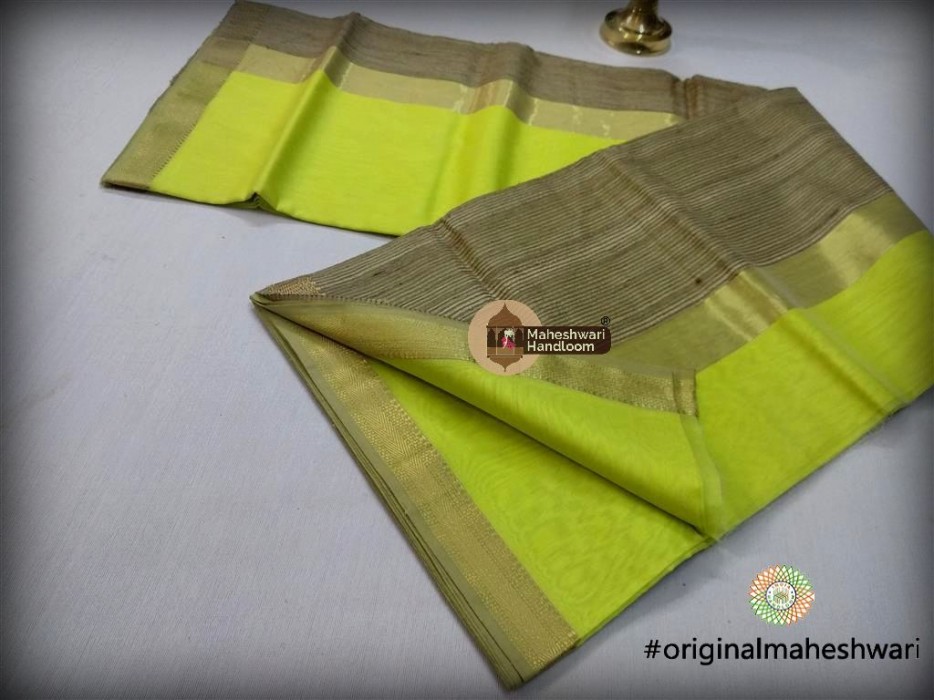 Maheshwari Light Green Gicha Pallu Saree