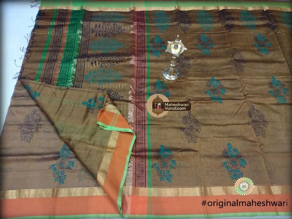 Maheshwari  Handblock Print Saree