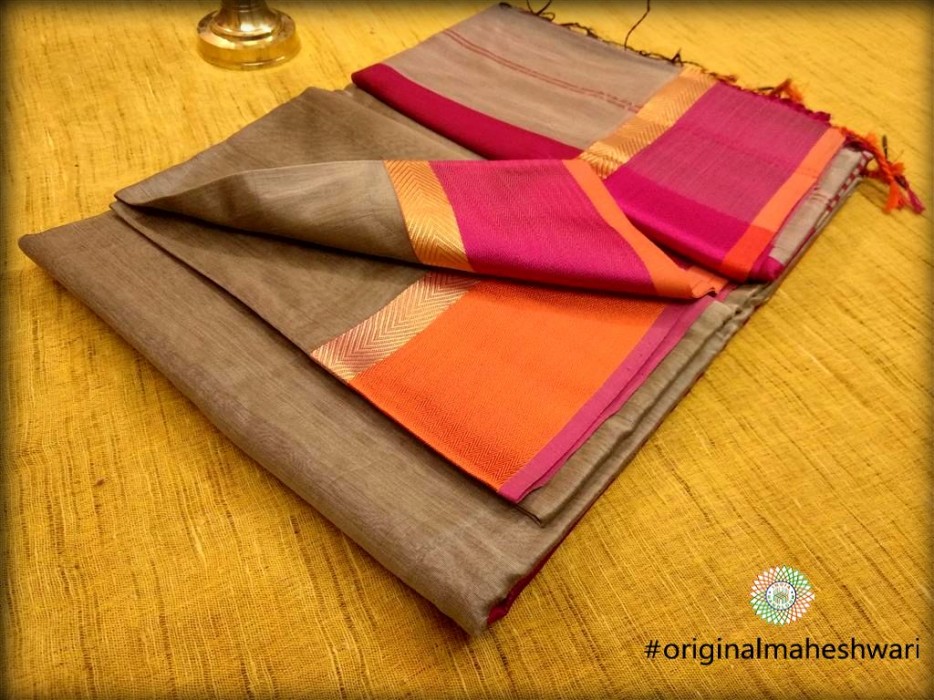 Maheshwari Tussar Ganga Jamuna saree