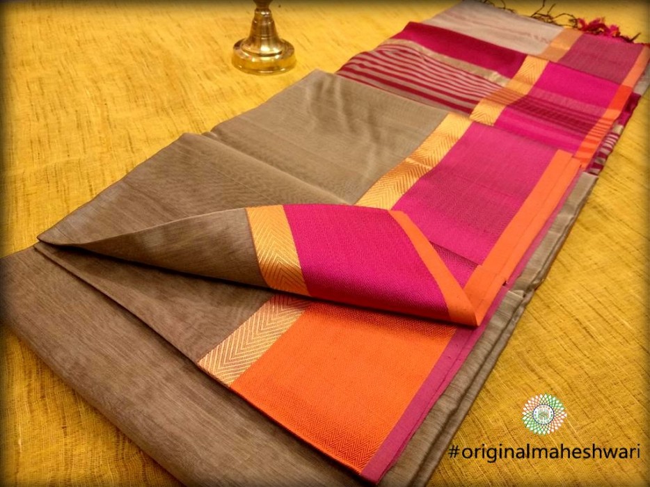 Maheshwari Tussar Ganga Jamuna saree