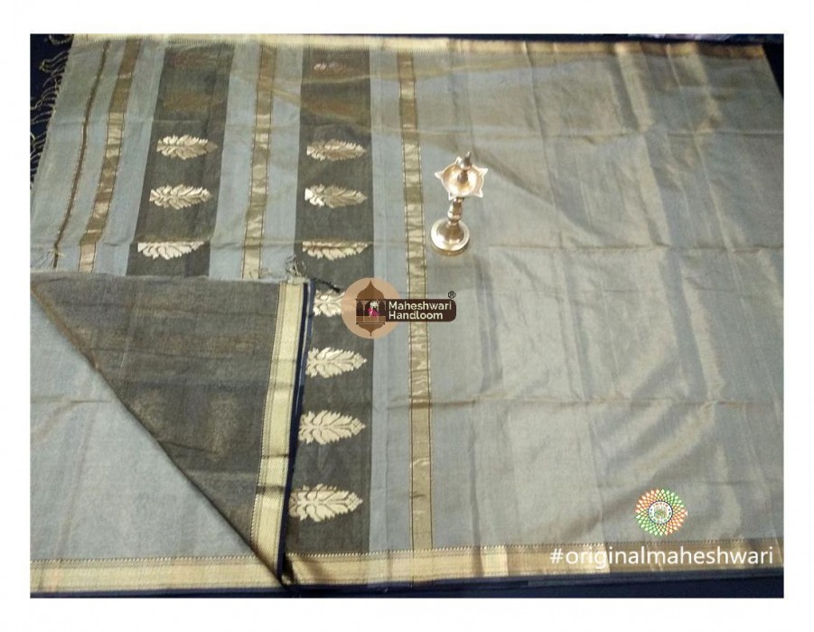 Maheshwari Tussar Tissue Buta Pallu Weaving Saree