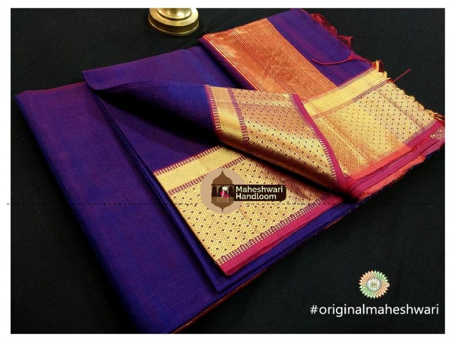 Maheshwari Jari Temple Border Saree