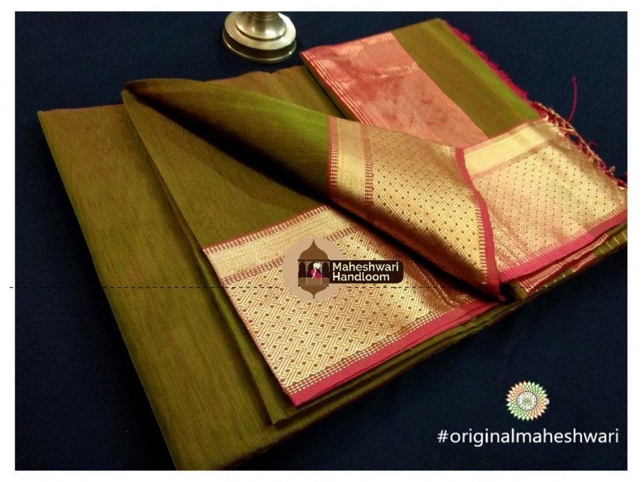 Maheshwari Jari Boreder Saree