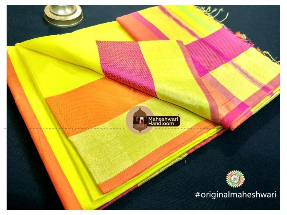 Maheshwari Ganga - jamuna Jari Patta Resham Border Saree