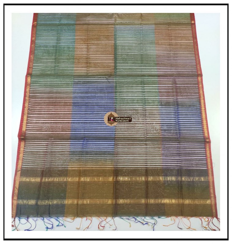 Maheshwari Multicolour Silk Dupatta