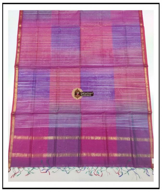 Maheshwari Multicolour Silk Dupatta