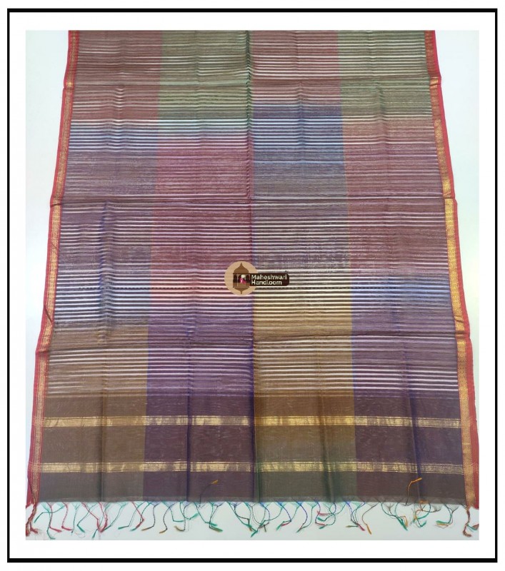 Maheshwari Multicolour Silk Dupatta