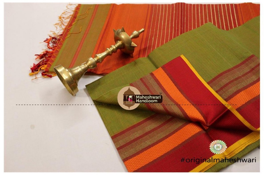 Maheshwari Resham Border Saree