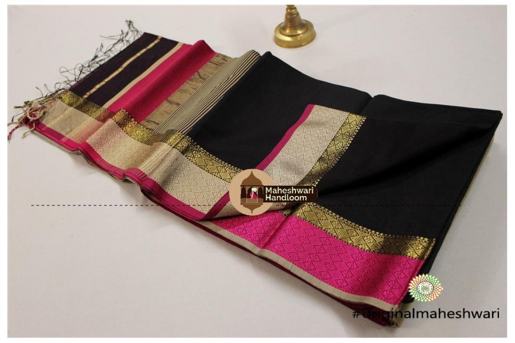 Maheshwari Jari-Resham Border Saree