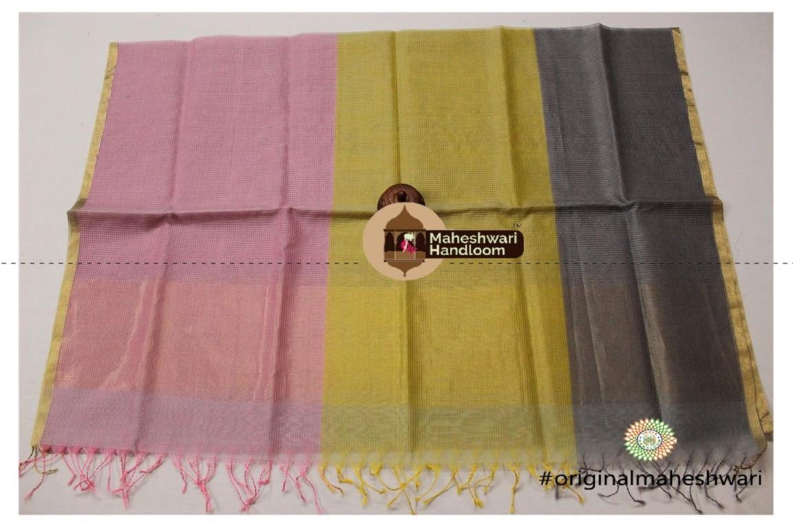 Maheshwari Multicolour Silk Dupatta