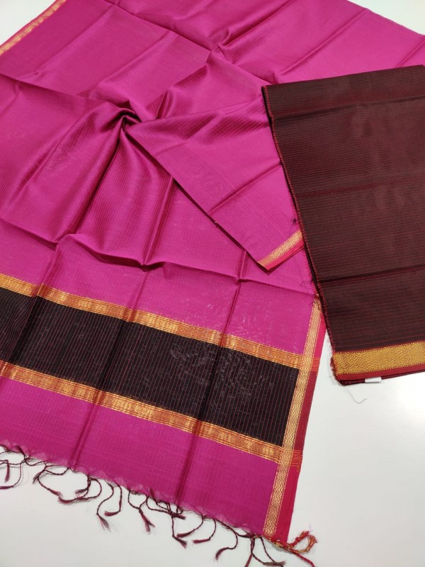 Maheshwari Traditional Zari Border Dresse Material. Top Dupatta sets(No Bottom)