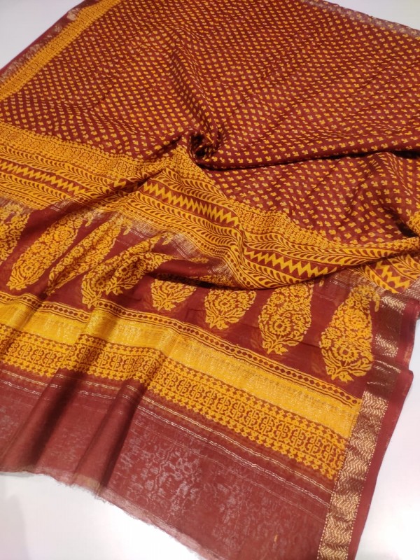 Maheshwari Handwoven Silk Cotton Bagh Print Dupattas